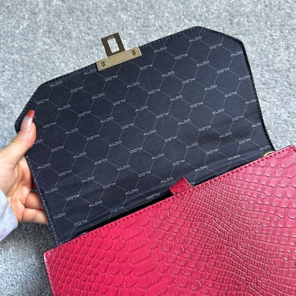 ALDO Red Pink Bird Clutch Crossbody Bag - Picture 4 of 10